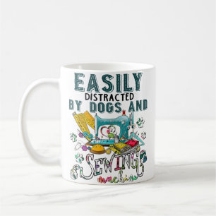 Caneca De Café Colcha Quilter Costureira Costura Cães E Máquina D