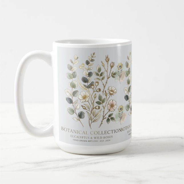 Caneca De Café Coleção Botânica Ethereal Gold & Sage (Esquerda)