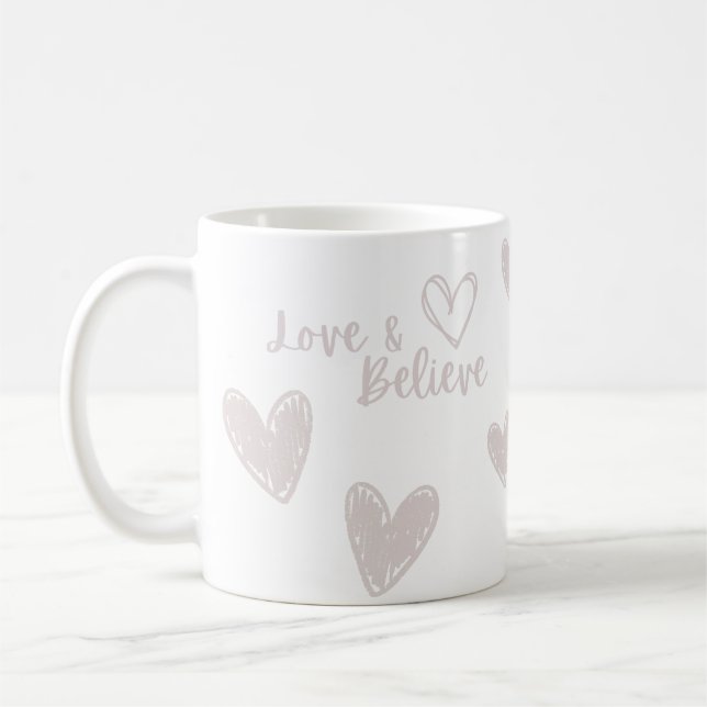 Caneca De Café Coleção Branca do Dia de os namorados Love & Acred (Esquerda)