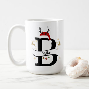 Caneca De Café Coleção de Alfabetos de Natal – Design da Letra B