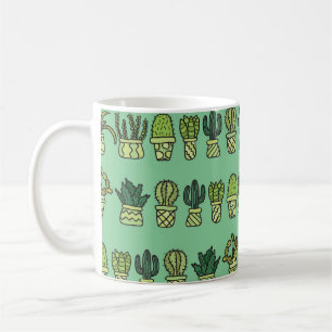 Caneca De Café Coleção De Cactus: Conjunto De Portas Desenhado À