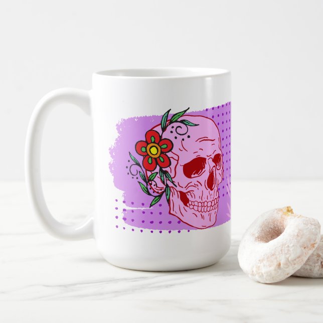 Caneca De Café Coleção de Carimbo de Halloween "Ghost party" (Com Donut)