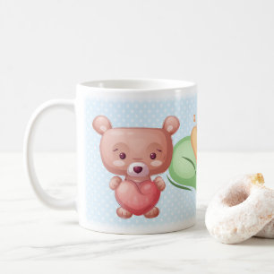 Caneca De Café Coleção de Coração Urso - Azul