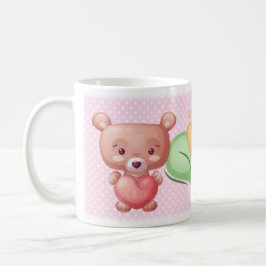 Caneca De Café Coleção de Coração Urso - Rosa