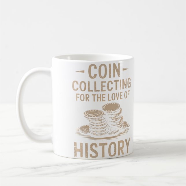 Caneca De Café Coleção de Moedas Pelo Amor à História Numismática (Esquerda)