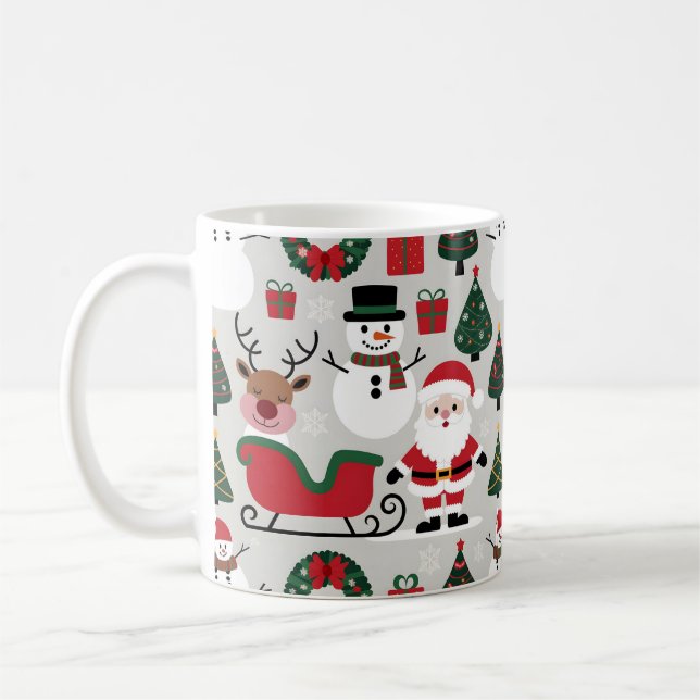 Caneca De Café Coleção de Padrões de Natal Festivos (Esquerda)