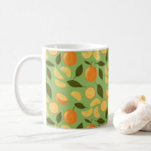 Caneca De Café Coleção de padrões do cesto de frutas - Laranjas