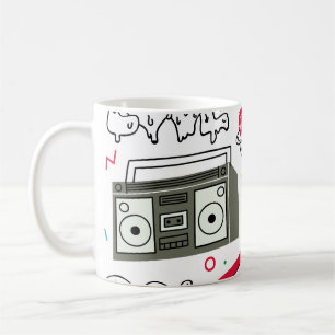 Caneca De Café Coleção de rabiscos do Vintage anos 80 90.