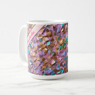 Caneca De Café Coleção Holográfica Opal Moderna da Glitter