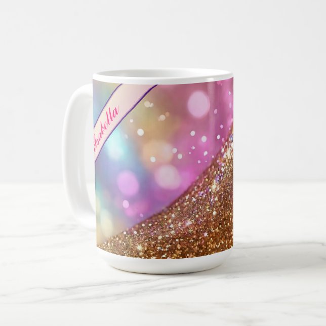 Caneca De Café Coleção Holográfica Popular Opal da Glitter (Frente Esquerda)