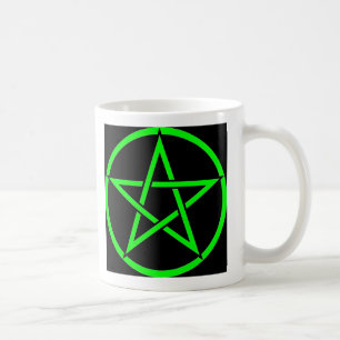 Caneca De Café Coleção insolente do Pentagram da bruxa (verde)