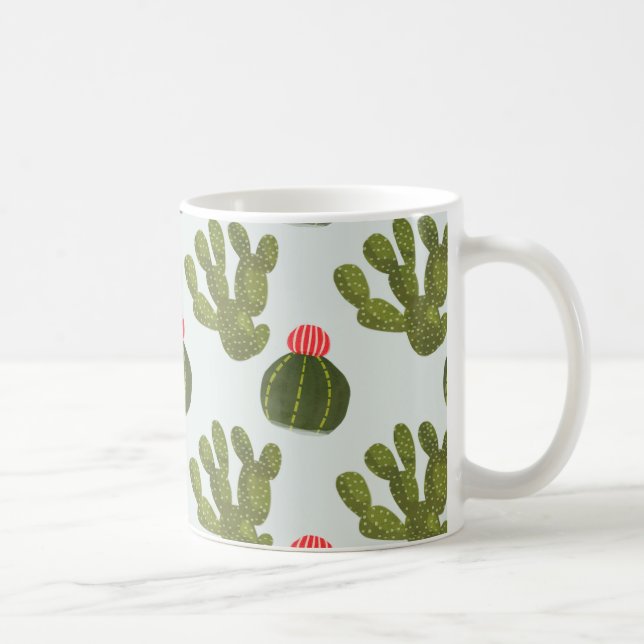 Caneca De Café Coleção Llamarama | Padrão Cactus Cute (Direita)