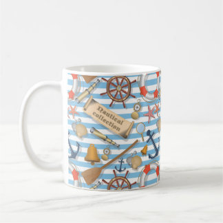 Caneca De Café Coleção Náutica de Curta e Cheio de Capturas Marít