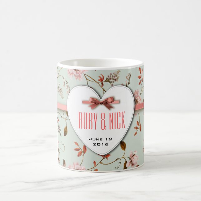 Caneca De Café Coleção RomanticCharm Vintage Flower Wedding (Centro)