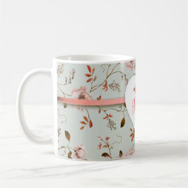 Caneca De Café Coleção RomanticCharm Vintage Flower Wedding