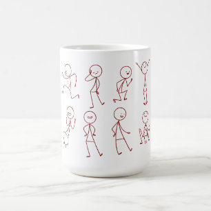 Caneca De Café Coleção Stickman Desenhada À Mão