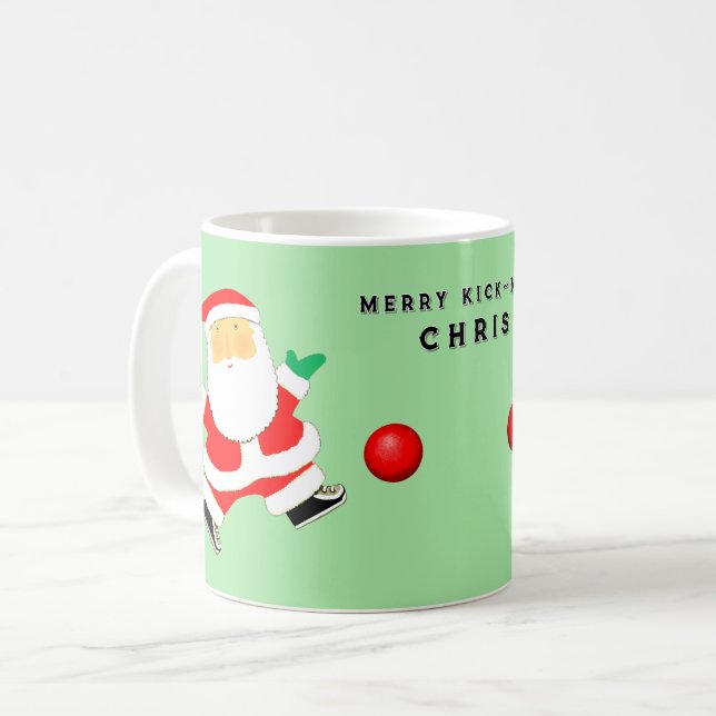Caneca De Café Colecionável de Natal de Kickball (Frente Esquerda)