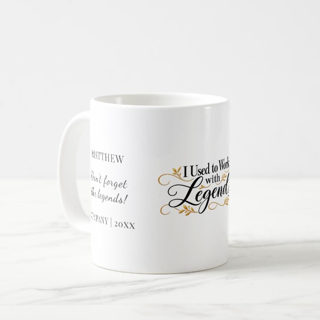 Caneca De Café Colega com quem eu costumava trabalhar com Lendas (Frente Esquerda)