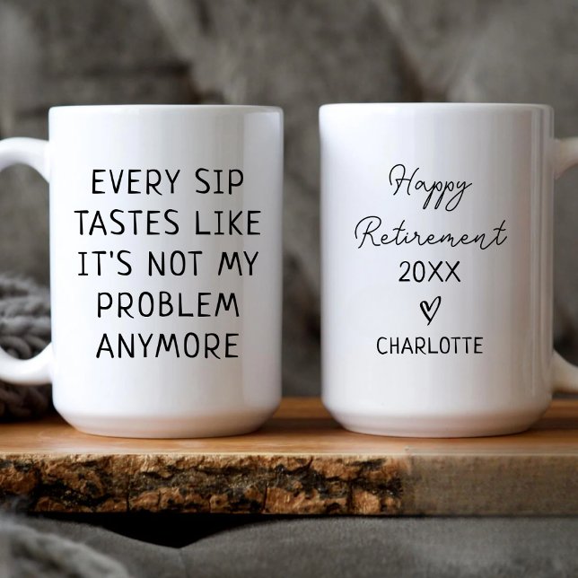 Caneca De Café Colega de Reforma Feliz Personalizada Aposentou-A (Criador carregado)