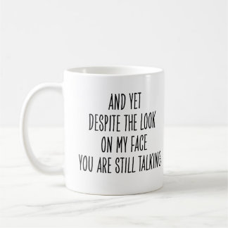 Caneca De Café Colega Engraçado Pára de Falar Dizendo Sarcástico