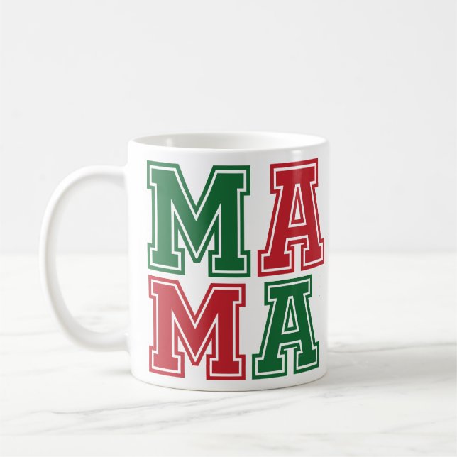 Caneca De Café Colegir Mães de presentes de feriado negrito "MAMA (Esquerda)