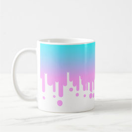 Caneca De Café Coleta de Gradiente Azul e Rosa