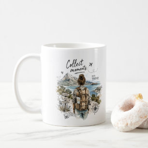 Caneca De Café Coletam-se Momentos Não Coisas Citação de Viagem