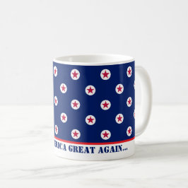 Caneca De Café Coletânea Patriótica EUA Vermelho Branco Azul Estr