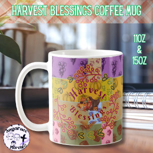 Caneca De Café Colheita de Bênçãos Vintage Fruta de outono