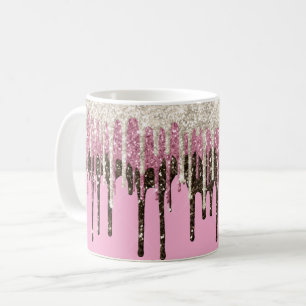 Caneca De Café Colheita de Sorvete de Chocolate Rosa com Champanh