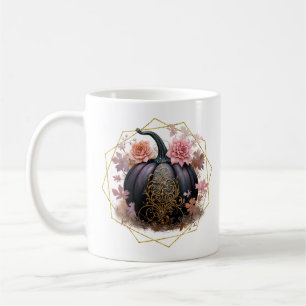 Caneca De Café Colheita Floral Monograma Mug
