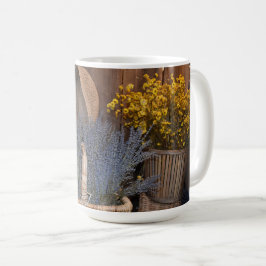 Caneca De Café Colheita Rústica de Lavanda