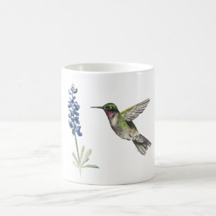 Caneca De Café Colibri e Bluebonnet