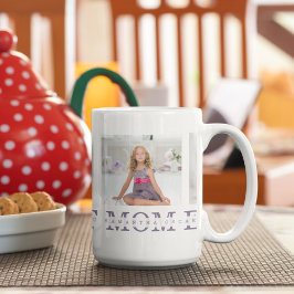 Caneca De Café Collage Foto Roxa Melhor Mãe Já Presente