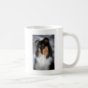 Caneca De Café Collie áspero Tricolor do casaco