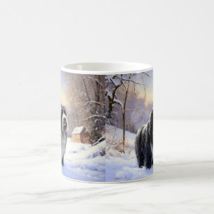 Caneca De Café Collie, deixe nevar o Natal