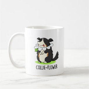 Caneca De Café Collie-flower Funny Border Collie Dog Pun