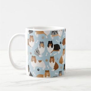 Caneca De Café Collie Paws e Ossos