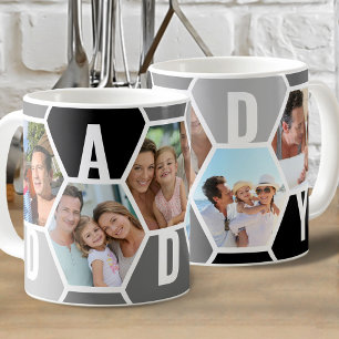 Caneca De Café Colmeia de mel do papai editável 5 fotos 5 letras