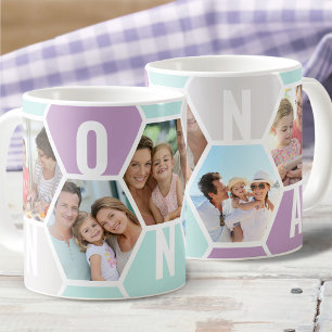 Caneca De Café Colmeia de Nonna Editável 5 Fotos 5 Letras
