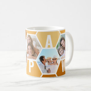 Caneca De Café Colmeia de Papaw Editável 5 Fotos 5 Letras