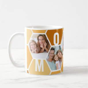 Caneca De Café Colmeia Editável 5 Foto 5 Letras Mamãe
