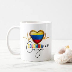 Caneca De Café Colômbia en mi Corazon - Orgulho Colombiano 