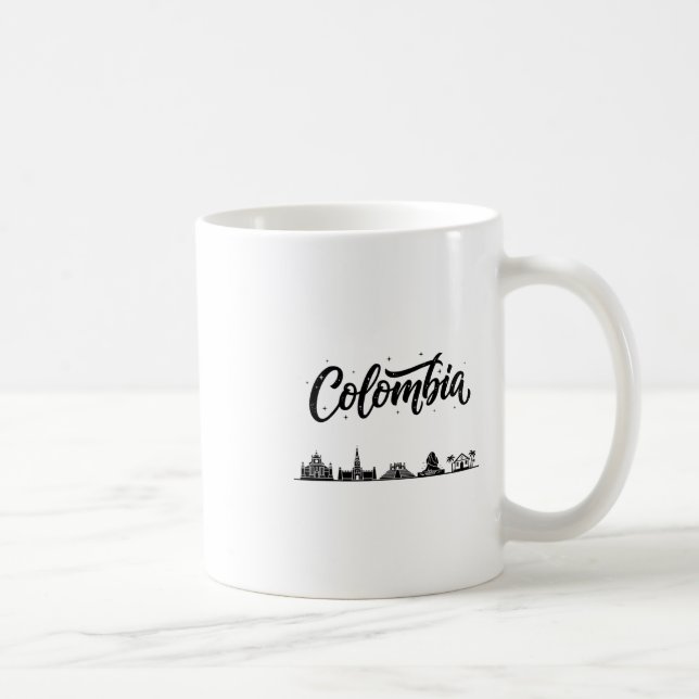 Caneca De Café Colombia Skyline Travel Vacation Outfits  (Direita)