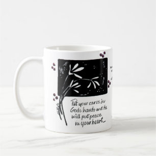 Caneca De Café Coloque seus ares nas mãos de Deus