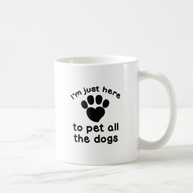 Caneca De Café Coloque Todos Os Cães (Direita)