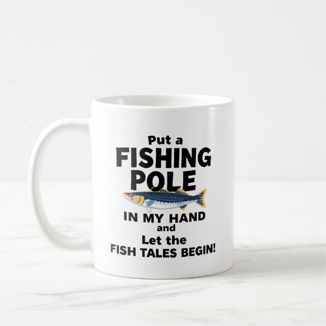 Caneca De Café Coloque uma vara de pesca na minha mão (Esquerda)
