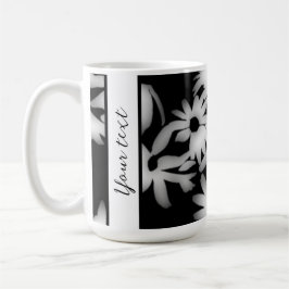 Caneca De Café Color Me Daisies White em Preto