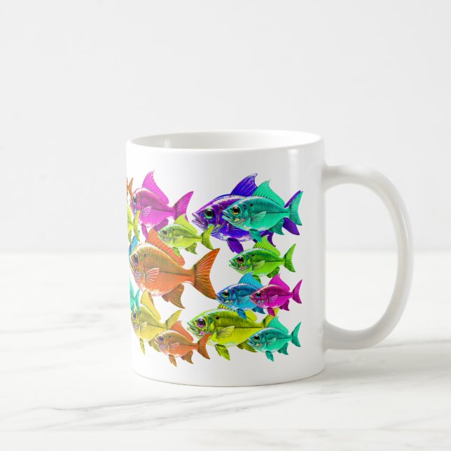 Caneca De Café Color Swirl Fish (Direita)
