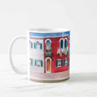 Caneca De Café Coloração aquosa desenhada à mão Itália paisagem